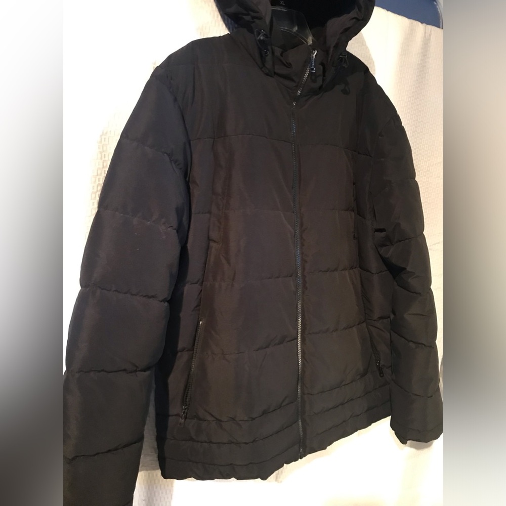 NWOT Wantdo Polyester Black Puffer Pockets Full Zip Up Men’s Jacket w/hood XL